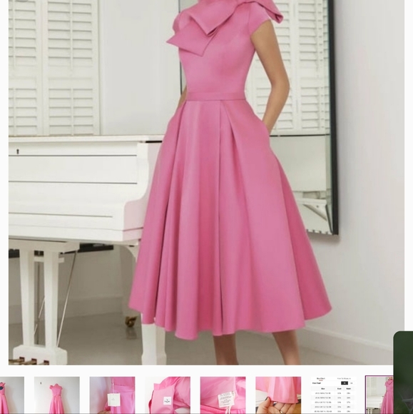 Lan Ting | Mother of the Bride Vintage Bow Dress in Candy Pink - Picture 6 of 10